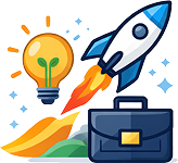 Raket və çamadan illüstrasiyası