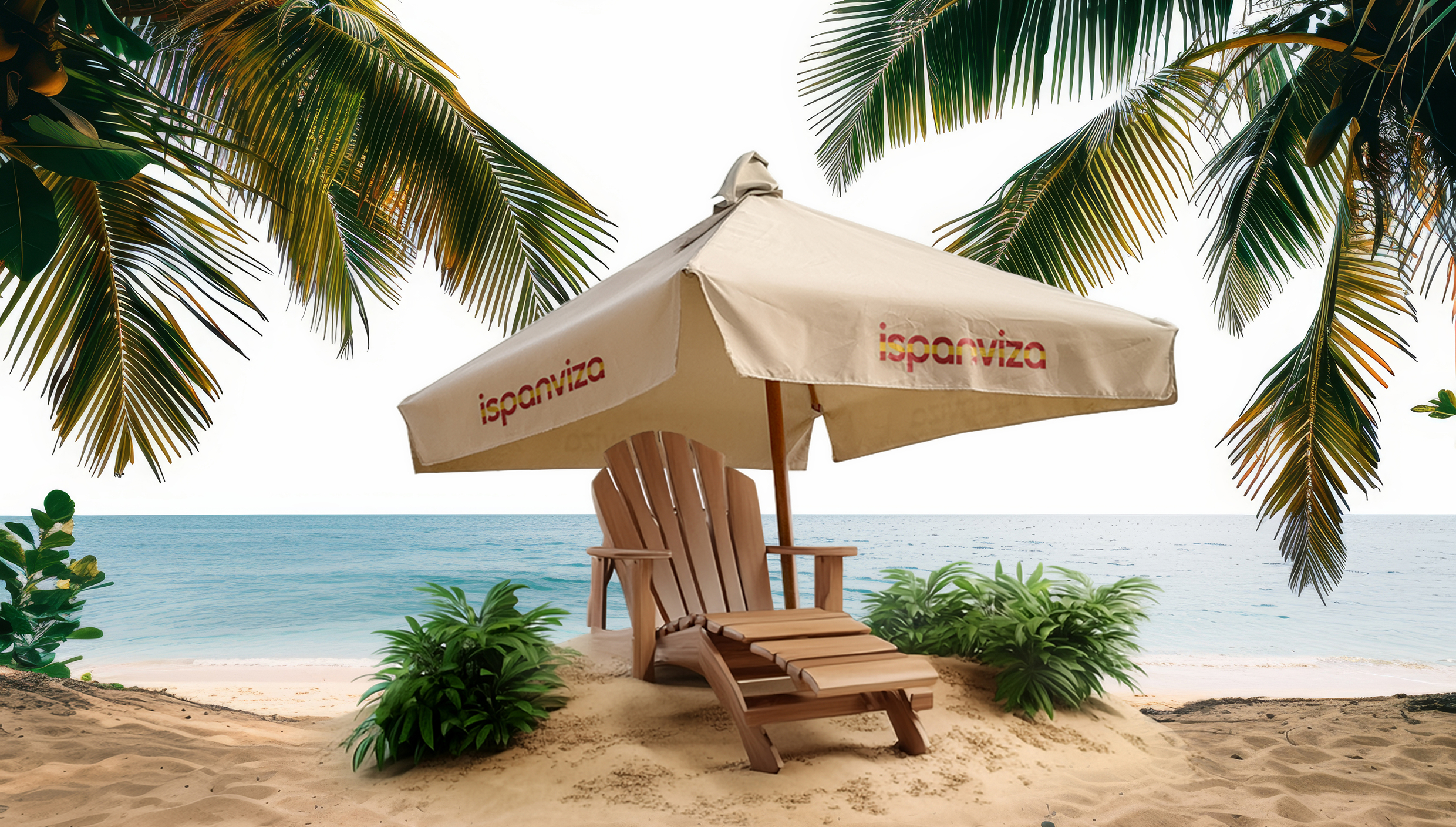 İspaniyada sahil mənzərəsi — palma ağacları altında günəşli gün